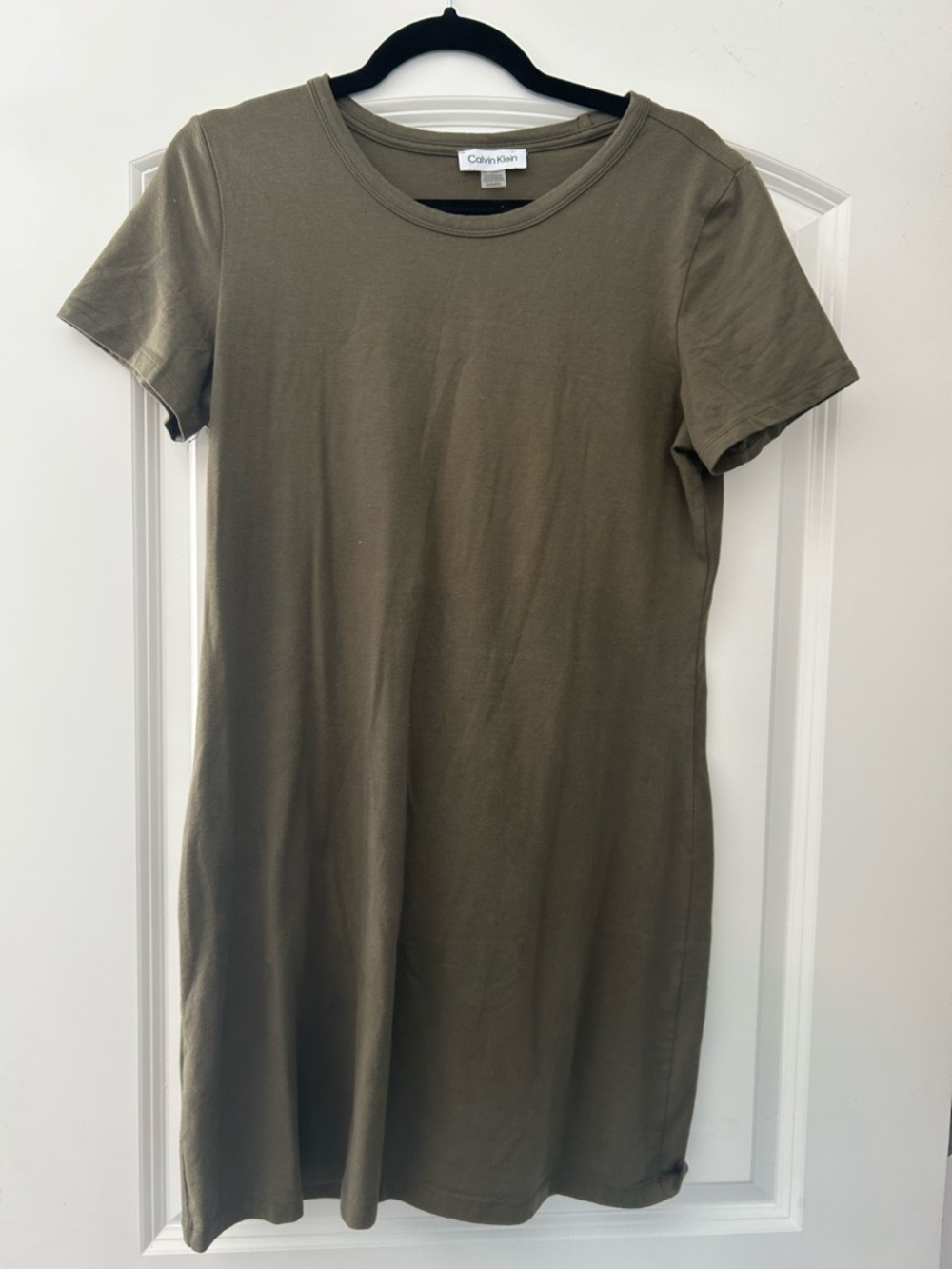 Calvin Klein Olive Green Short-Sleeve T-Shirt Dress